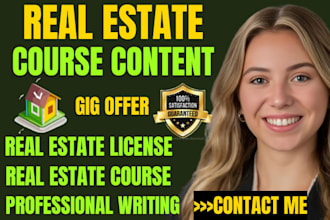 write professional real estate course content for license and training programs