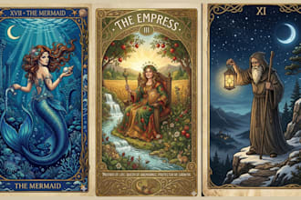 design tarot card tarot deck oracle zodiac affirmation card box fantasy dark art