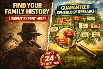 do fast expert genealogy research, family tree, ancestry search guaranteed