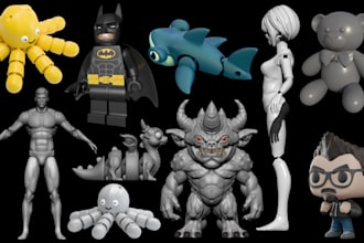 sculpt 3d bjd articulated toy model transformer robots 3d flexi toy prototype