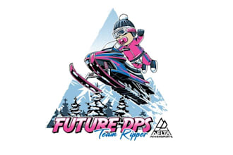 design unique baby snowmobile rider logo