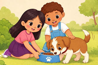 illustrate children story book illustration, children story, book cover