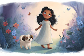 illustrate children story book illustration, children story, book cover