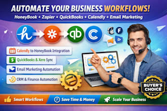 integrate honeybook zapier quickbooks calendly google workspace crm typeform