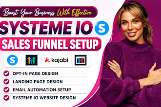 build systeme io website systeme io landing page systeme io sales funnel