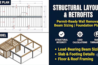 do load bearing wall removal structural plans, steel beam and foundation design