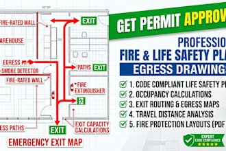fire safety life safety plans egress drawings emergency exit maps