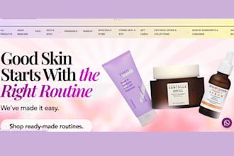 design beauty website cosmetics, salon, haircare, hair extension, makeup website