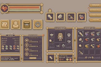 pixel ui gui pixel hud game art icon tileset mana bar ui screen fnf