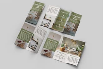 do trifold, real estate, travel brochure, catalog design