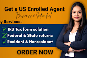 prepare and sign us tax form 5472 and 1120, 1040nr schedule c as enrolled agent
