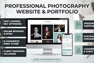 design a stunning photography website with online booking and SEO for photograph