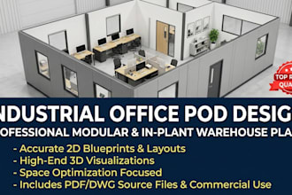 design industrial office pod and modular warehouse office plans
