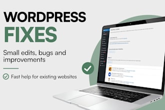 fix wordpress issues, edits and small website changes