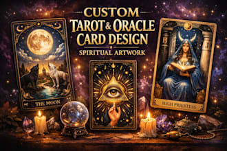 create tarot card oracle card spiritual artwork tarot illustration esoteric