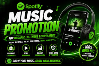 promote spotify music, soundcloud music, apple music or tidal music promotion