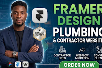 build framer plumbing website, framer contractor landing page, webflow to framer