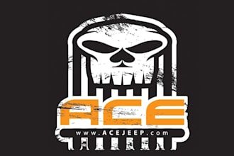 make super car hardcore jeep logo with aftermarket company
