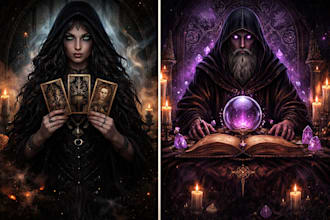 design unique tarot card dark art spiritual card oracle card artwork