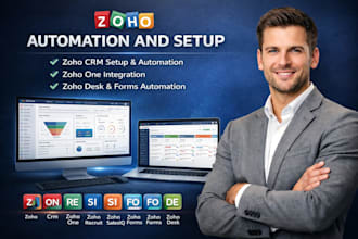 setup zoho CRM, zoho one, zoho recruit, zoho salesiq, zoho forms and zoho desk