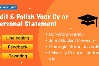 edit your CV or personal statement for top US university admissions