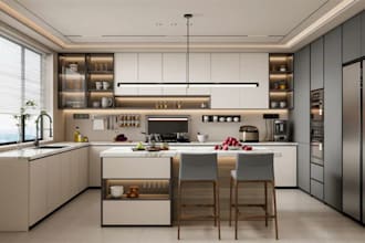 do interior design, kitchen design, 3d remodeling and rendering kitchen interior