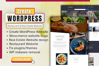 create italian wordpress website, restaurant and real estate website development
