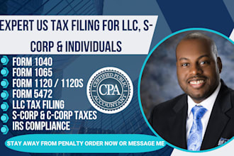 prepare and efile usa tax return for s corp, c corp, llc, business or individual