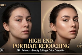 do high end portrait retouching and color correction