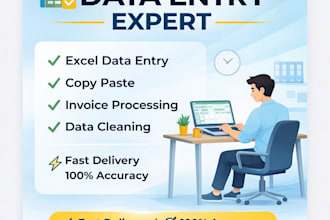 do accurate data entry, excel spreadsheet and invoice data entry