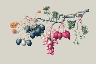 create elegant vintage botanical illustrations in antique style