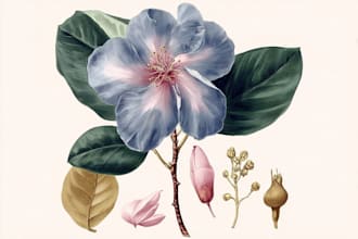 design antique botanical art for branding and packaging