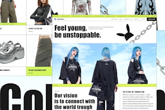 design a modern and high converting clothing ecommerce UI UX