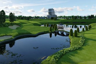 upgrade hospitality building,beach resort,site masterplan,landscape golf courses