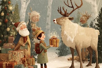 christmas children book illustration, bible illustration