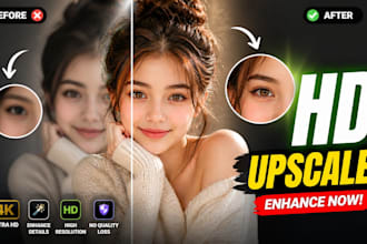 upscale and enhance your images  300 dpi 8k and 16k quality
