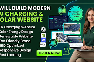 build a modern ev charging, solar, eco friendly and renewable energy website