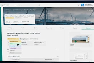 design a modern dashboard and web app UI UX for carbon solutions