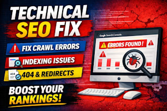 fix technical SEO issues, crawl errors and indexing problems