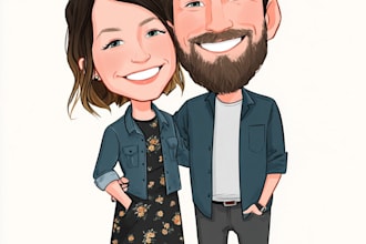 draw couple portrait illustration from photo