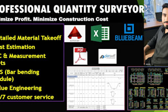 do construction estimation, material takeoff, and cad drafting