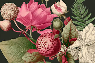 draw elegant botanical art for prints, branding, or decor