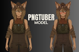 draw custom pngtuber avatar or png tuber model anime vtuber for twitch streaming