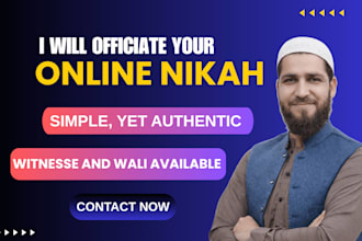 officiate nikah online as imam for islamic wedding