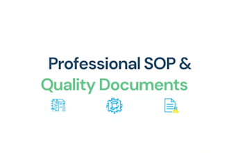 create sop, work instructions and quality inspection reports