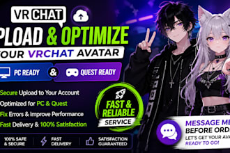 upload and optimize your vrchat avatar for PC and quest