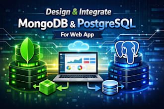 design and integrate mongodb postgresql database for web app