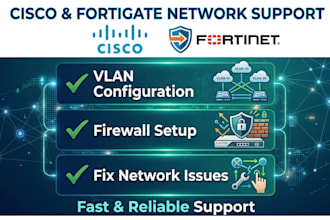 configure cisco switch, vlan, and fortigate firewall