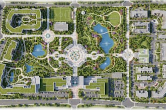 render and design master site plan, landscape, and layout