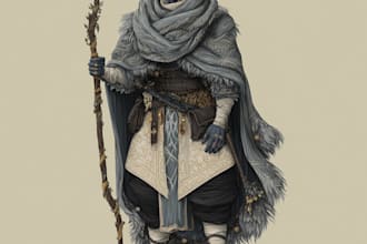 draw a custom character sketch or oc illustration